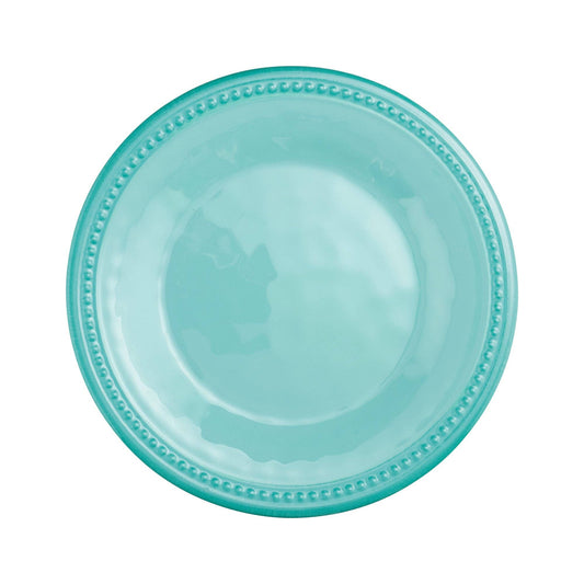 Beaded 8 1/2" Melamine Plate, Aqua